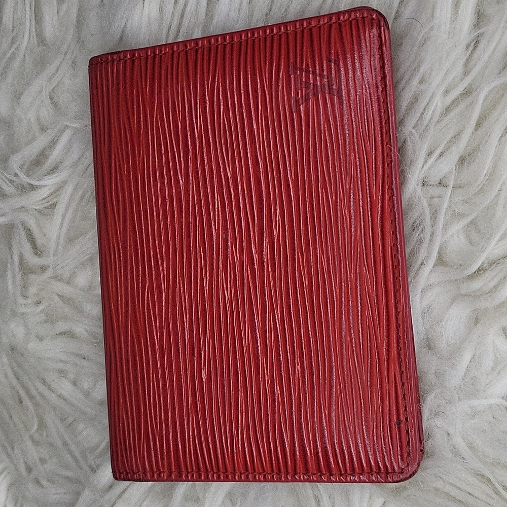 Louis Vuitton Red Epi card holder **Host Pick**